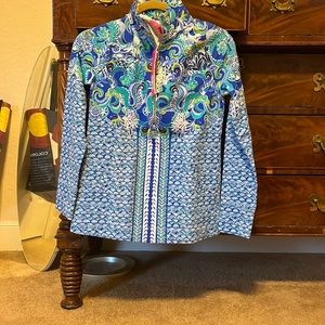 Lilly Pulitzer, blue patterned.